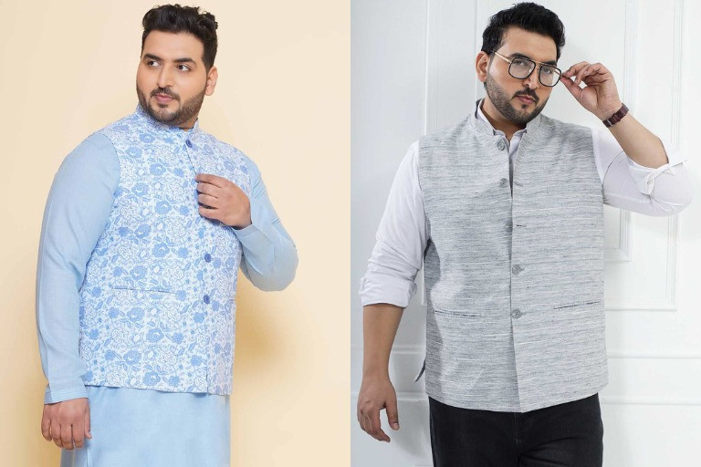 Plus Size Nehru Jackets for Men 3XL–13XL | Navratri, Festivals & Wedding
